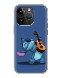 Чехол для iPhone 14 Pro с картинкой «Стич с укулеле»