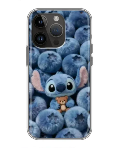 Чехол для iPhone 14 Pro с картинкой «Стич и голубика»