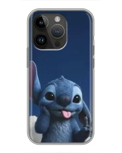 Чехол для iPhone 14 Pro с картинкой «Стич в облаках»