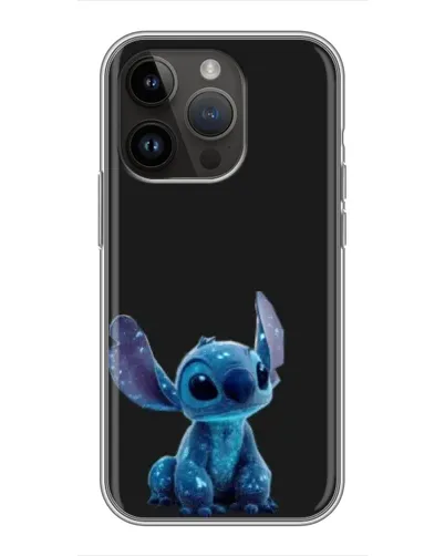 Чехол для iPhone 14 Pro с картинкой «Стич на черном»