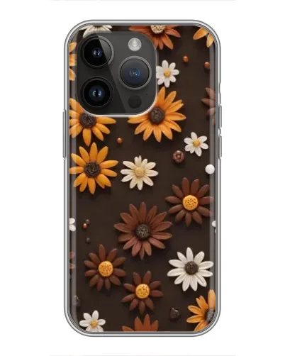 Чохол для iPhone 14 Pro з картинкою «Візерунок з маленьких соняшників»
