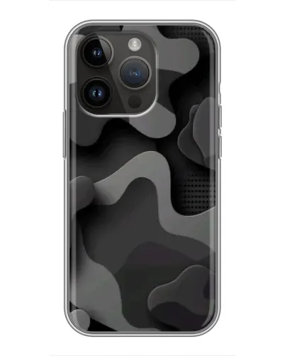 Чехол для iPhone 14 Pro с картинкой «Темный абстрактный камуфляж»