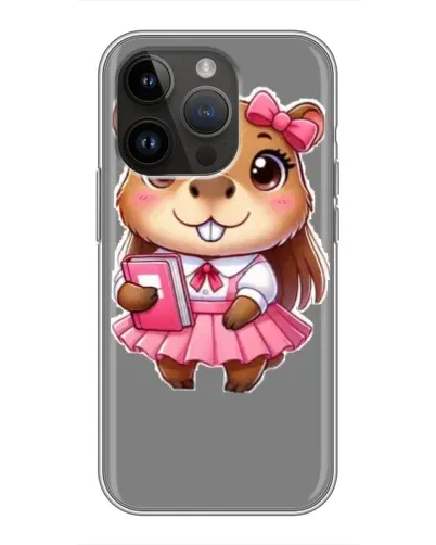 Чехол для iPhone 14 Pro с картинкой «Девочка капибара»