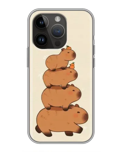 Чехол для iPhone 14 Pro с картинкой «Башня из капибар»