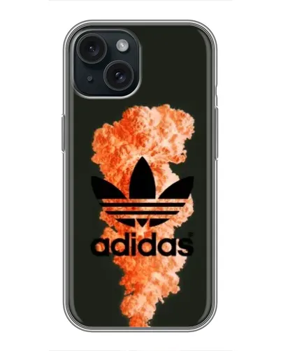 Чохол для iPhone 14 з картинкою «Помаранчевий дим Adidas»