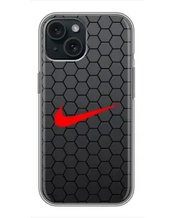 Чохол для iPhone 14 з картинкою «Nike — карбонова сітка»
