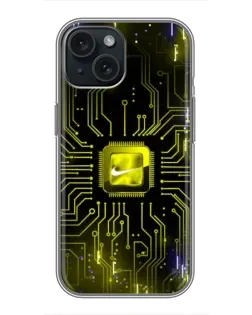 Чохол для iPhone 14 з картинкою «Nike — золота іскра»