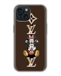 Чохол для iPhone 14 з картинкою «LV та Міккі Маус»