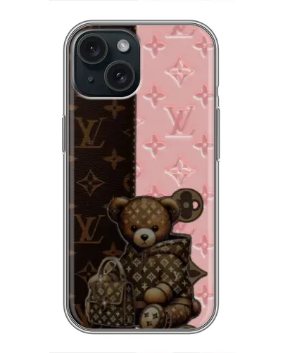Чохол для iPhone 14 з картинкою «Ведмедик у стилі LV»