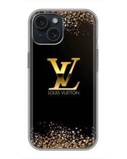 Чохол для iPhone 14 з картинкою «LV — золоті іскри»