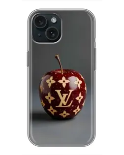 Чохол для iPhone 14 з картинкою «Червоне яблуко LV»