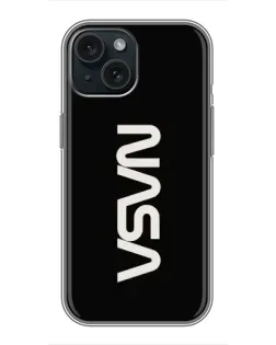 Чохол для iPhone 14 з картинкою «NASA — вертикальний логотип»