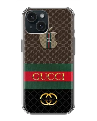 Чехол для iPhone 14 с картинкой «Gucci — брендированный десерт» Чехол для iPhone 14 с картинкой «Gucci — брендированный десерт»