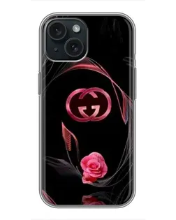 Чехол для iPhone 14 с картинкой «Gucci — неоновая роза»