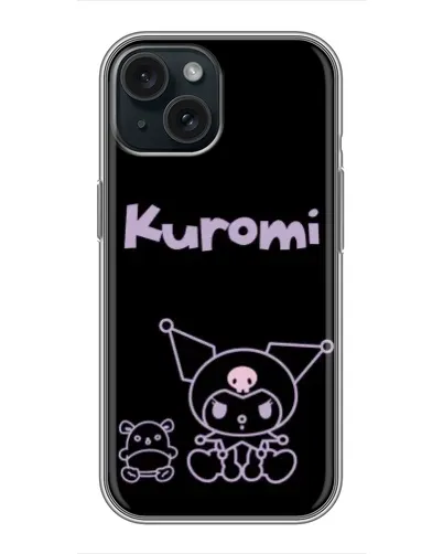 Чохол для iPhone 14 з картинкою «Kuromi — чорний мінімалізм»