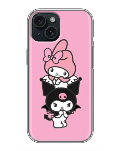 Чохол для iPhone 14 з картинкою «Тріо My Melody та Kuromi»