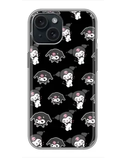 Чохол для iPhone 14 з картинкою «Чорний паттерн Kuromi» Чохол для iPhone 14 з картинкою «Чорний паттерн Kuromi»
