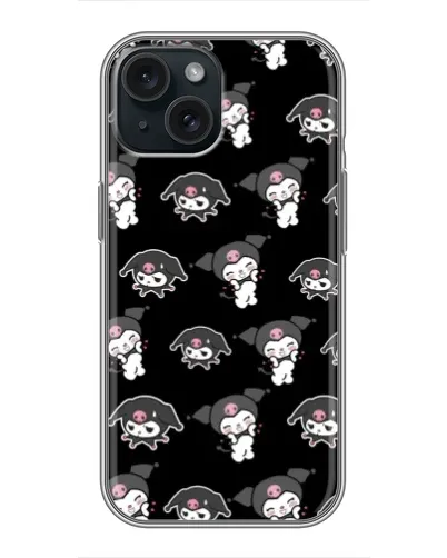 Чохол для iPhone 14 з картинкою «Чорний паттерн Kuromi»