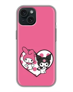 Чохол для iPhone 14 з картинкою «Kuromi та My Melody» Чохол для iPhone 14 з картинкою «Kuromi та My Melody»