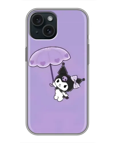 Чохол для iPhone 14 з картинкою «Kuromi з парасолькою»