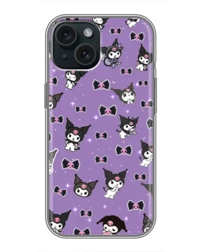 Чохол для iPhone 14 з картинкою «Kuromi — патерн»