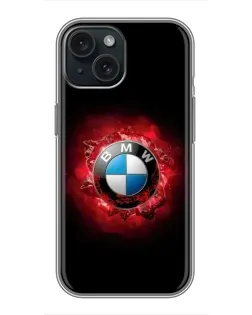 Чохол для iPhone 14 з картинкою «Логотип BMW — спалах»