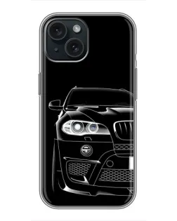 Чохол для iPhone 14 з картинкою «Темний силует BMW»