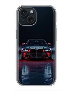 Чохол для iPhone 14 з картинкою «BMW на мокрій дорозі»