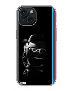 Чохол для iPhone 14 з картинкою «Силует BMW в темряві»