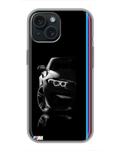 Чохол для iPhone 14 з картинкою «Силует BMW в темряві»