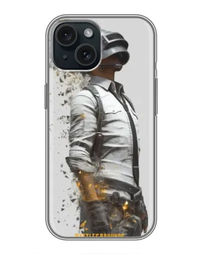 Чохол для iPhone 14 з картинкою «PUBG — боєць у пилу»