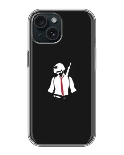 Чохол для iPhone 14 з картинкою «PUBG — силует воїна»