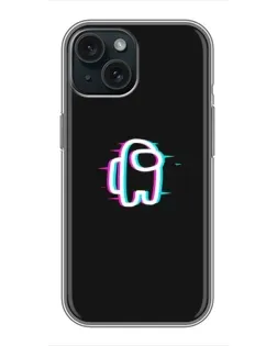 Чехол для iPhone 14 с картинкой «Among Us неон»