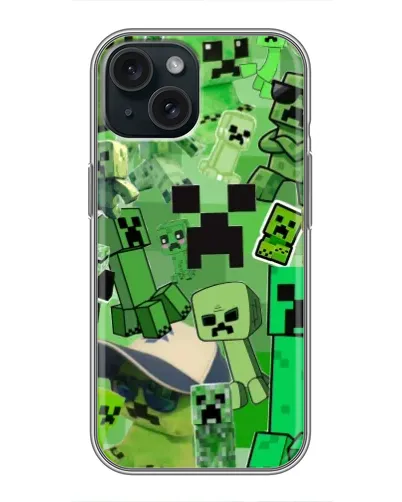 Чохол для iPhone 14 з картинкою «Кріпери Minecraft»