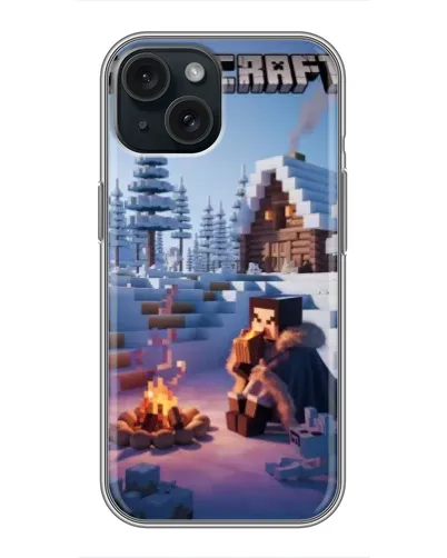 Чохол для iPhone 14 з картинкою «Зимовий Minecraft»