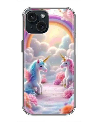Чохол для iPhone 14 з картинкою «Веселка і єдинороги» Чохол для iPhone 14 з картинкою «Веселка і єдинороги»