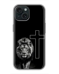 Чохол для iPhone 14 з картинкою «Лев та Хрест»