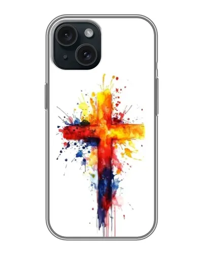 Чохол для iPhone 14 з картинкою «Акварельний хрест»