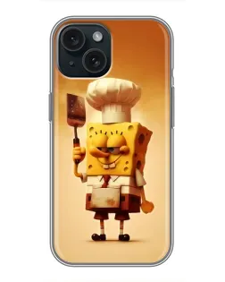 Чохол для iPhone 14 з картинкою «Губка Боб кухар»