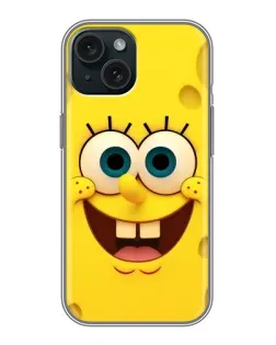 Чохол для iPhone 14 з картинкою «Губка Боб посмішка»
