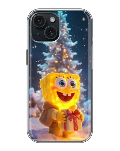 Чохол для iPhone 14 з картинкою «Різдвяний Спанч Боб»