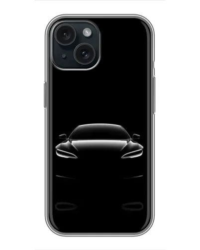 Чохол для iPhone 14 з картинкою «Силует Tesla Night»