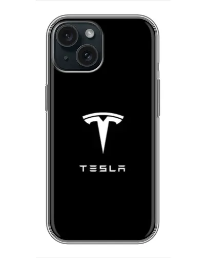 Чохол для iPhone 14 з картинкою «Tesla White Logo»