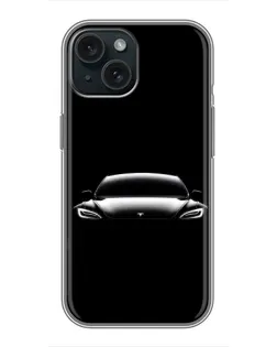 Чохол для iPhone 14 з картинкою «Фари Tesla Night»