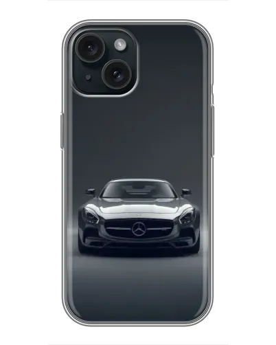 Чехол для iPhone 14 с картинкой «Mercedes на черном»