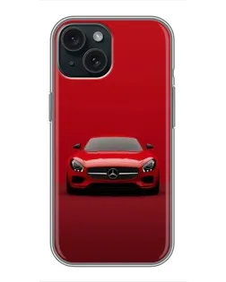 Чехол для iPhone 14 с картинкой «Красный Mercedes AMG»