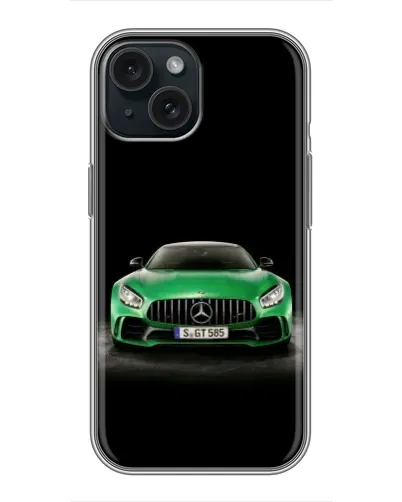 Чохол для iPhone 14 з картинкою «Mercedes — неоновий лого»