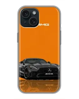 Чохол для iPhone 14 з картинкою «Помаранчевий Mercedes AMG»