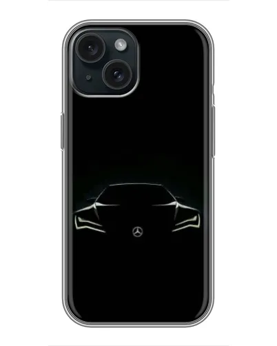 Чехол для iPhone 14 с картинкой «Mercedes — силуэт авто» Чехол для iPhone 14 с картинкой «Mercedes — силуэт авто»
