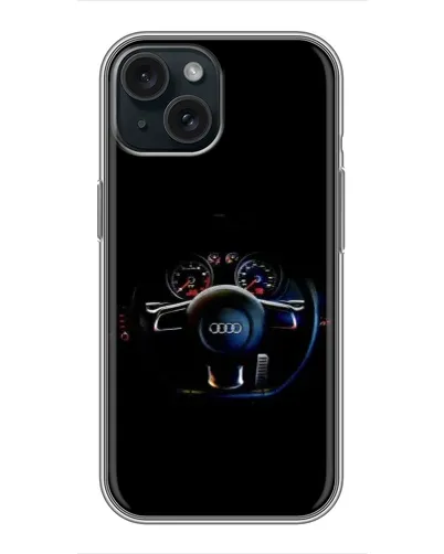 Чохол для iPhone 14 з картинкою «Салон Audi — кермо»